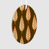 Beech leaf-patroon - Oranje en bruin Ornament (voorkant)