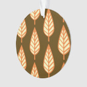 Beech leaf-patroon - Oranje en bruin Ornament (voorkant)