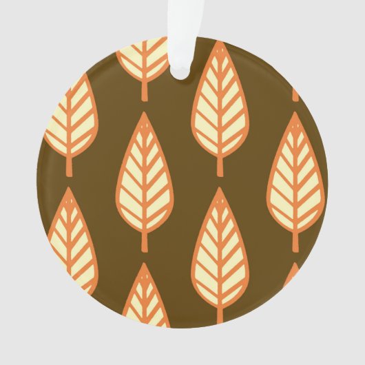 Beech leaf-patroon - Oranje en bruin Ornament (voorkant)