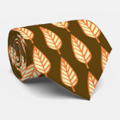 Beech leaf-patroon - Oranje en bruin Stropdas (Opgerold)