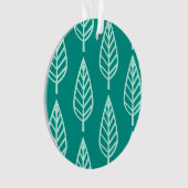 Beech leaf-patroon - Peacock en aqua Ornament (voorkant)