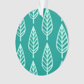 Beech leaf-patroon - Peacock en aqua Ornament (voorkant)