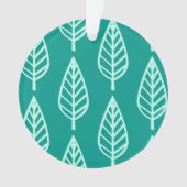 Beech leaf-patroon - Peacock en aqua Ornament (voorkant)