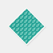 Beech leaf-patroon - Peacock en aqua Servet (Hoek)