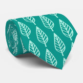 Beech leaf-patroon - Peacock en aqua Stropdas (Opgerold)