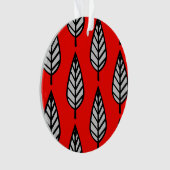Beech leaf-patroon - rood, zwart en grijs / grijs ornament (voorkant)