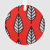 Beech leaf-patroon - rood, zwart en grijs / grijs ornament (achterkant)