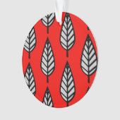 Beech leaf-patroon - rood, zwart en grijs / grijs ornament (voorkant)