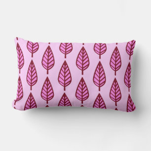 Beech leaf-patroon - roze en Bourgogne Kussen
