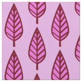 Beech leaf-patroon - roze en Bourgogne Stof (Close Up)