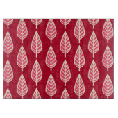 Beech leaf-patroon - Ruby red en crème Snijplank (Voorkant)