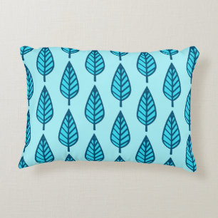 Beech leaf-patroon - Shades of sky blue Accent Kussen