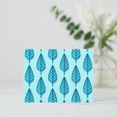 Beech leaf-patroon - Shades of sky blue Briefkaart (Staand voorkant)
