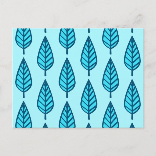 Beech leaf-patroon - Shades of sky blue Briefkaart (Voorkant)