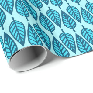 Beech leaf-patroon - Shades of sky blue Cadeaupapier