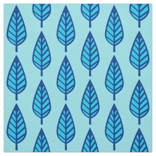 Beech leaf-patroon - Shades of sky blue Stof (Swatch)