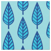 Beech leaf-patroon - Shades of sky blue Stof (Close Up)