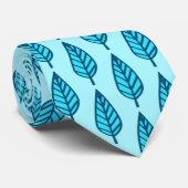 Beech leaf-patroon - Shades of sky blue Stropdas (Opgerold)