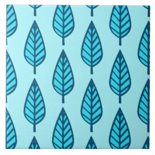 Beech leaf-patroon - Shades of sky blue Tegeltje