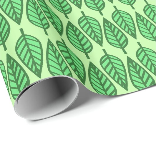 Beech leaf-patroon - Shades van kalkgroen Cadeaupapier (Rol Hoek)