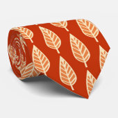 Beech leaf-patroon - Shades van mandarijnensinaasa Stropdas (Opgerold)