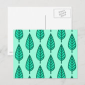 Beech leaf-patroon - Turquoise en aqua Briefkaart (Voorkant / Achterkant)