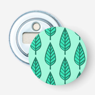 Beech leaf-patroon - Turquoise en aqua Button Flesopener