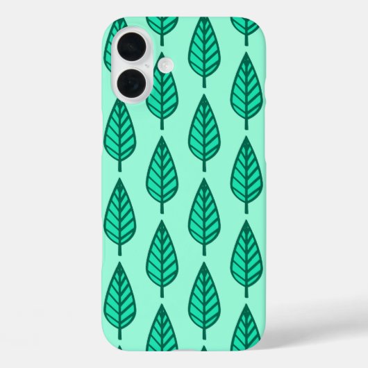 Beech leaf-patroon - Turquoise en aqua Case-Mate iPhone Case (Achterkant)