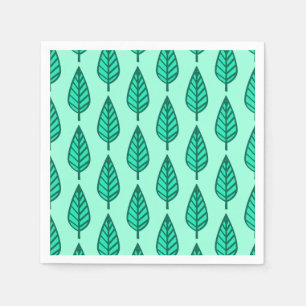 Beech leaf-patroon - Turquoise en aqua Servetten