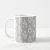 Beech leaf-patroon - zilvergrijs/grijs/wit koffiemok (Links)