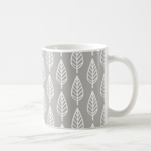 Beech leaf-patroon - zilvergrijs/grijs/wit koffiemok (Rechts)