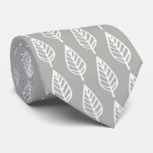 Beech leaf-patroon - zilvergrijs/grijs/wit stropdas (Opgerold)