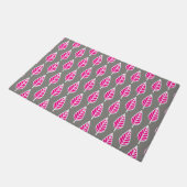 Beech Leaf Pattern, Fuchsia Pink en Silver Grey Deurmat (Schuin)