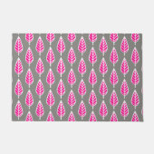 Beech Leaf Pattern, Fuchsia Pink en Silver Grey Deurmat (Voorkant)