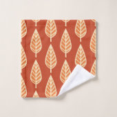 Beech Leaf Pattern, Shades of Mandarin Oranje Bad Handdoek (Wasdoekje)