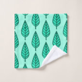 Beech Leaf Pattern, Turquoise en Aqua Bad Handdoek (Wasdoekje)