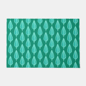 Beech Leaf Pattern, Turquoise en Aqua Deurmat (Voorkant)