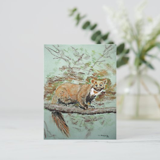 Beech marten briefkaart (Staand voorkant)