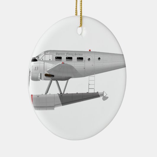 Beech Model 18 op Floats Keramisch Ornament (Rechts)