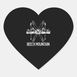 Beech Mountain North Carolina NC Retro Skiing Hart Sticker