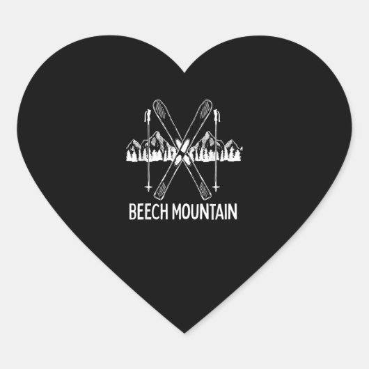 Beech Mountain North Carolina NC Retro Skiing Hart Sticker (Voorkant)