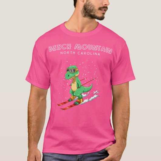 Beech Mountain North Carolina - T-Rex Ski Gift T-shirt (Voorkant)