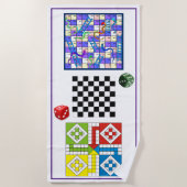 Beech Towel - Fun in The Sand - Boardgames Strandlaken (Voorkant)