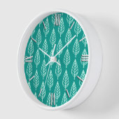 Beechblad patroon - Pauw en aqua (Hoek)