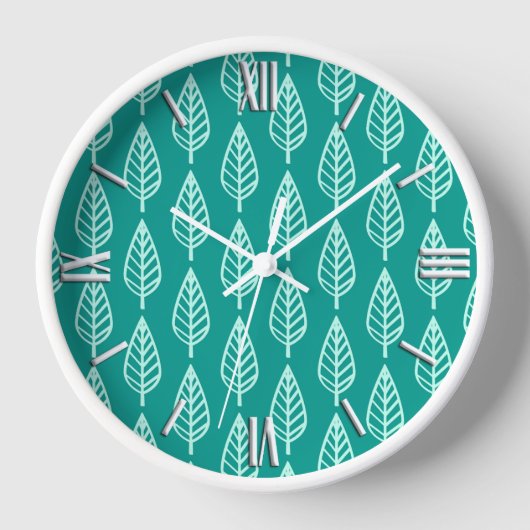 Beechblad patroon - Pauw en aqua (Voorkant)