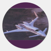 Beechcraft Starship Ronde Sticker (Voorkant)