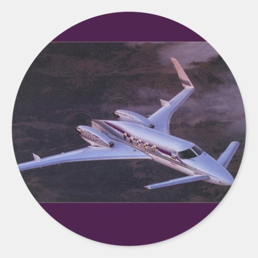 Beechcraft Starship Ronde Sticker (Voorkant)