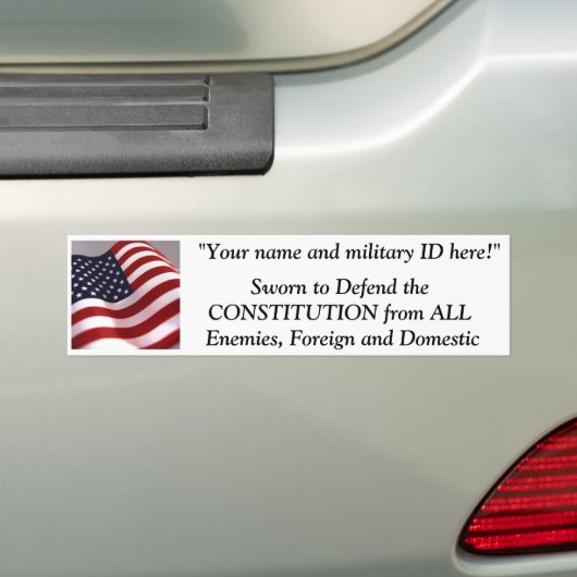 beëdigd om de Grondwet te verdedigen van ... Bumpersticker (Op auto)