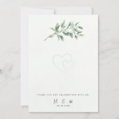 Beeditable Sagegroene Botanische Trouwuitnodiging Kaart (Achterkant)