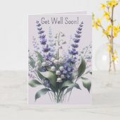 Beeditbaar lelietje-van-dalen en lavendel kaart (Gele Bloem)